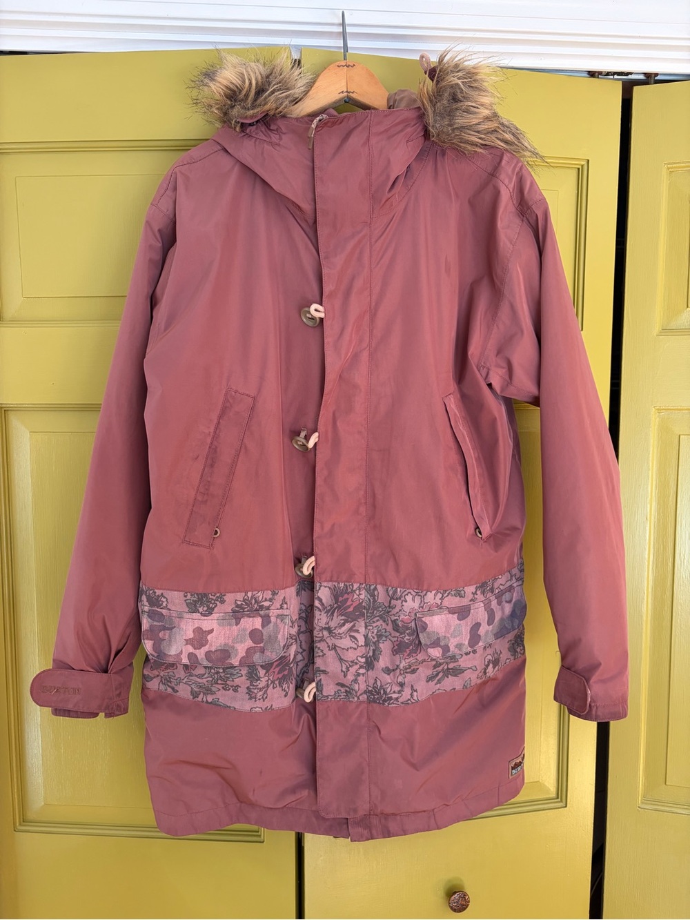 Burton Dusty Rose Winter Coat with Faux-Fur Hood